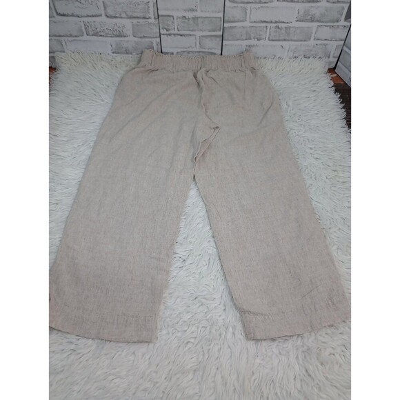 Briggs Women's Size Large  Linen Blend Pull-On Pants, Camel - Picture 8 of 13